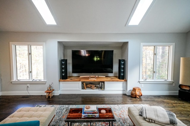 8 Bruce Ln, Avon, CT 06001 - living area with baseboards, wood finished floors, and vaulted ceiling