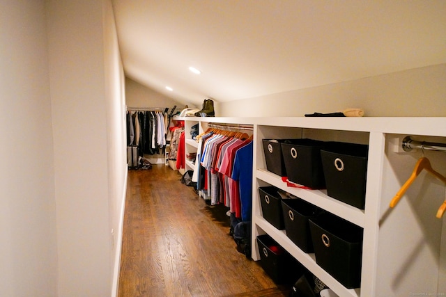 8 Bruce Ln, Avon, CT 06001 - spacious closet with vaulted ceiling and dark wood-style floors