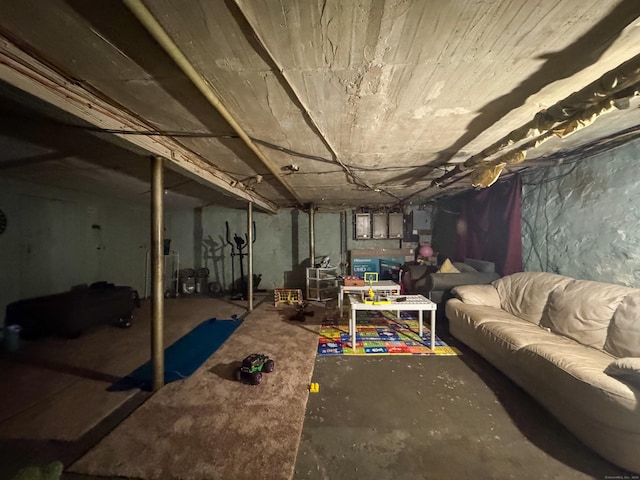 view of unfinished below grade area