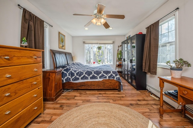 90 Akbar Rd, Stamford, CT 06902 - bedroom featuring wood finished floors, recessed lighting, and a ceiling fan