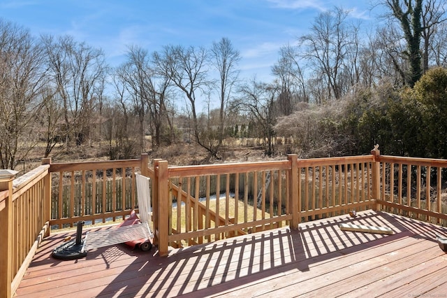 90 Akbar Rd, Stamford, CT 06902 - wooden deck featuring view of scattered trees