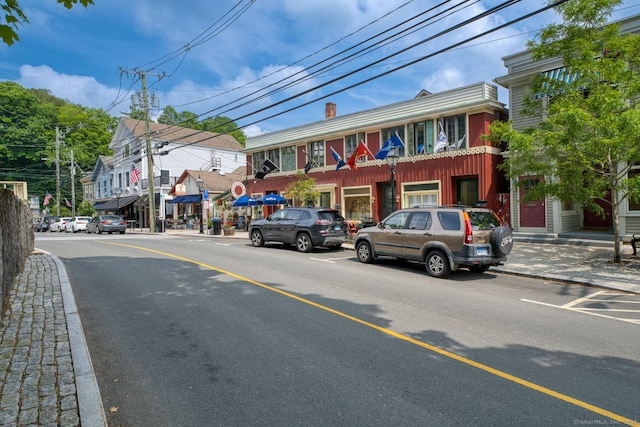 80 W Main St, Chester, CT 06412 - view of asphalt road featuring sidewalks, curbs, and street lighting
