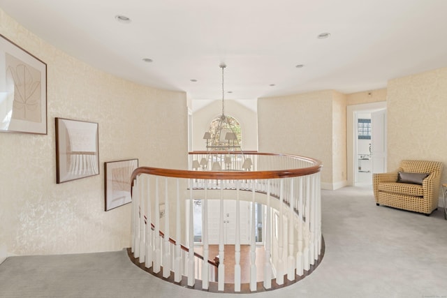 15 Arrowhead Way, Weston, CT 06883 - corridor with an upstairs landing and carpet
