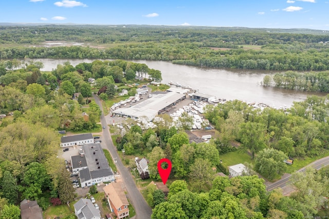 3 Indian Hill Ave, Portland, CT 06480 - aerial overview of property's location featuring a nearby body of water and a forest