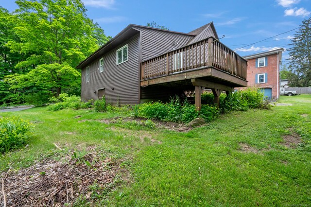 3 Indian Hill Ave, Portland, CT 06480 - view of home's exterior featuring a wooden deck and a yard