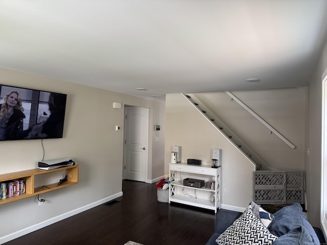 14 Russell St, Hamden, CT 06517 - living room featuring wood finished floors and stairs