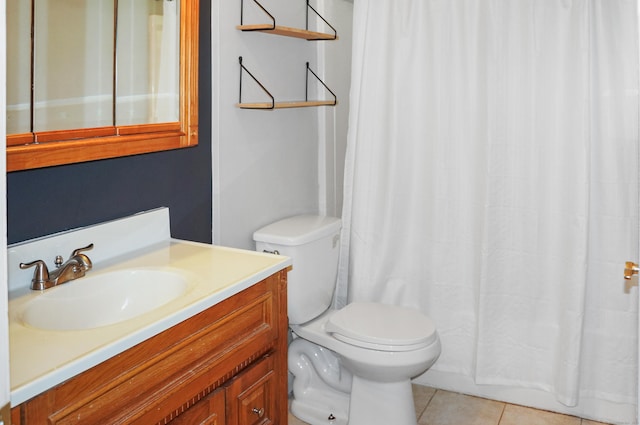 3 Fielding Dr, Montville, CT 06382 - bathroom featuring tile patterned floors, toilet, vanity, and curtained shower