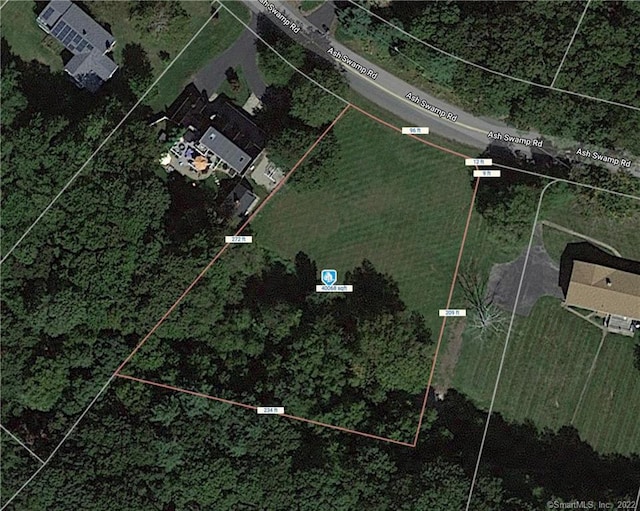 390 Ash Swamp Rd, Glastonbury, CT 06033 - aerial map of property and surrounding area featuring property parcel outlined