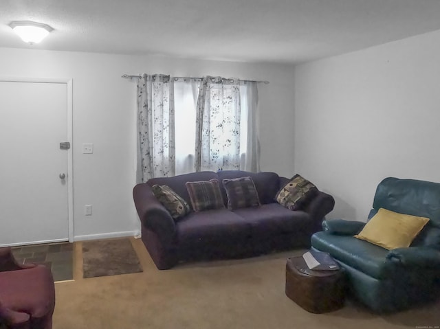 view of carpeted living area