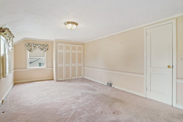 67 Matthew Dr, Stratford, CT 06614 - unfurnished room featuring carpet floors, baseboards, vaulted ceiling, and ornamental molding