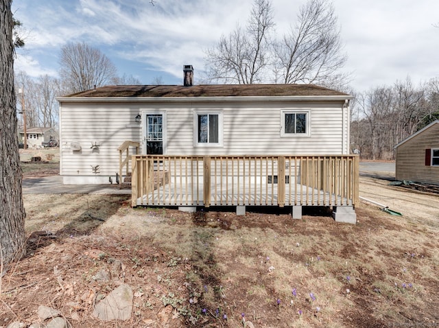 37 Austin Rd, Durham, CT 06422 - back of house with a deck and a chimney