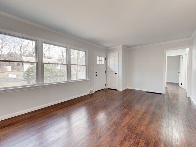 37 Austin Rd, Durham, CT 06422 - foyer featuring dark wood-style flooring, baseboards, and crown molding