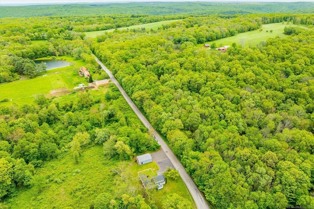 123 Kennerson Reservoir Rd, Ashford, CT 06278 - drone / aerial view of a heavily wooded area and a nearby body of water