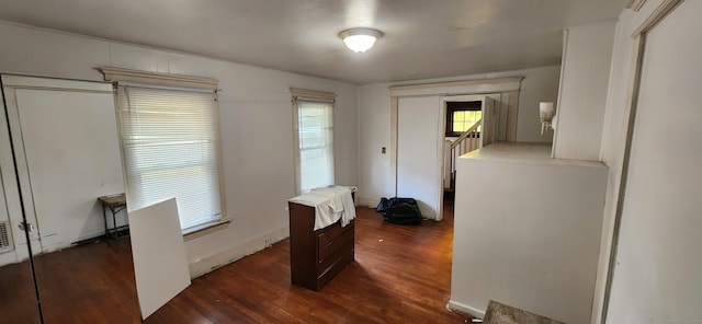 75 Clifton St, West Haven, CT 06516 - corridor featuring dark wood-style flooring and stairs