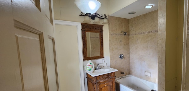 75 Clifton St, West Haven, CT 06516 - full bathroom featuring vanity, bathing tub / shower combination, and tile walls
