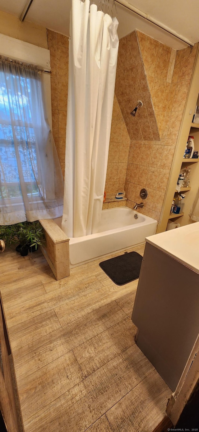 75 Clifton St, West Haven, CT 06516 - bathroom featuring shower / bathtub combination with curtain and vanity