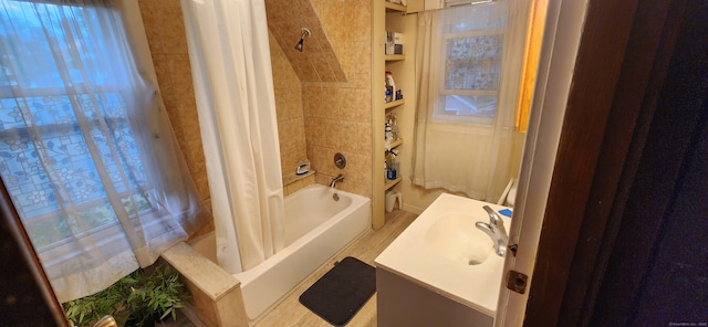 75 Clifton St, West Haven, CT 06516 - full bath with healthy amount of natural light, vanity, and shower / bath combo with shower curtain