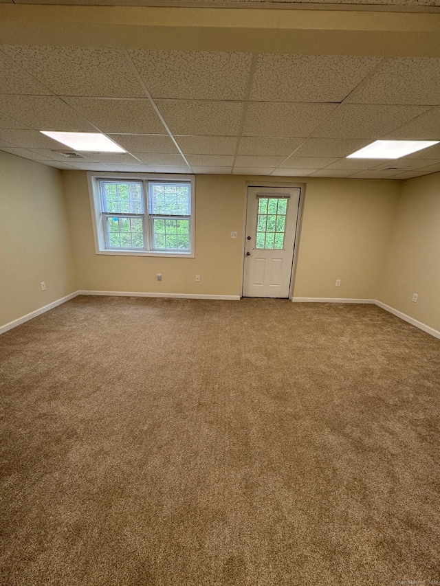 222 W Main St Apt 1C, Southington, CT 06479 - carpeted empty room with a drop ceiling and baseboards