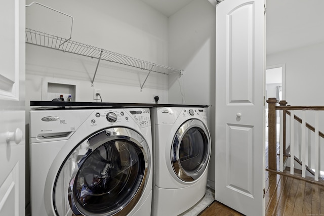 81 Tucker St Unit 81, Danbury, CT 06810 - washroom featuring washer and clothes dryer and wood finished floors