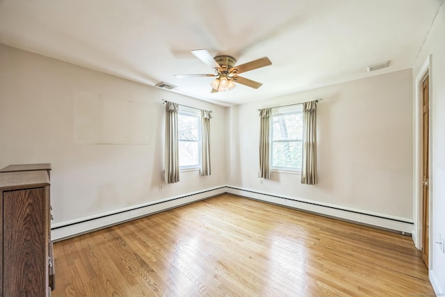 15 Kings Hwy, North Haven, CT 06473 - empty room featuring a ceiling fan, wood finished floors, and a baseboard radiator