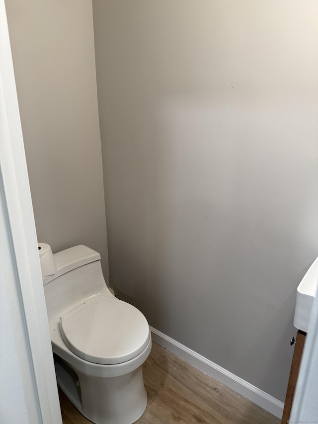 240 Centerbrook Rd Unit 240, Hamden, CT 06518 - bathroom with wood finished floors, toilet, and baseboards