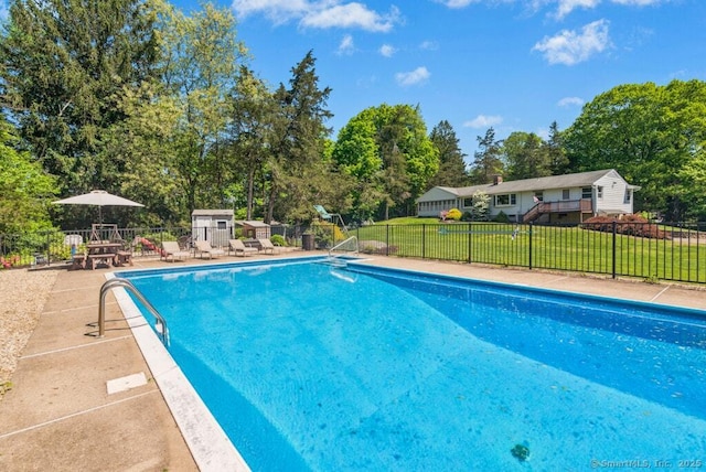 26 Thorson Rd, Oxford, CT 06478 - view of pool featuring a patio area and view of scattered trees