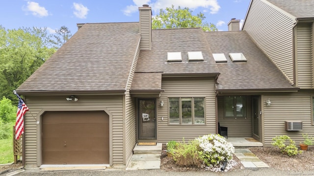 48 Twin Oaks Unit 48, New Milford, CT 06776 - view of front of property with a chimney, a garage, and a shingled roof
