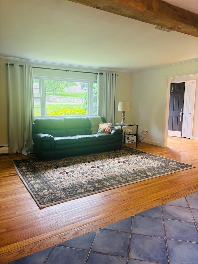 23 Dana Rd, Danbury, CT 06811 - living area featuring tile patterned flooring and a baseboard radiator