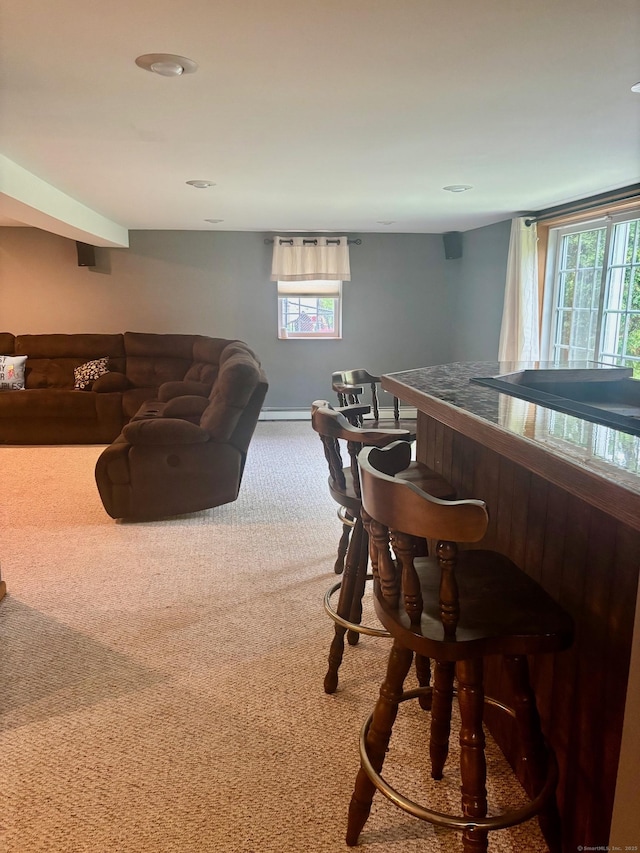 23 Dana Rd, Danbury, CT 06811 - living area featuring carpet flooring, plenty of natural light, and baseboards
