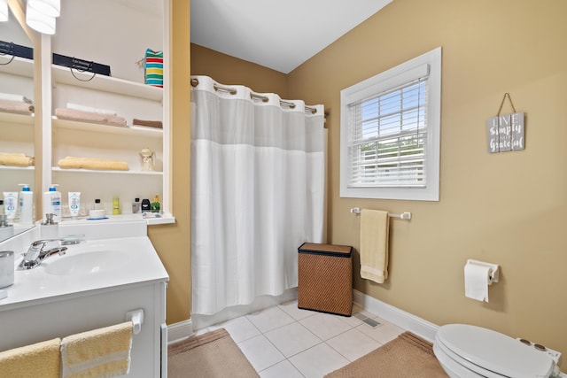 91 Pondview Cir Unit 91, Beacon Falls, CT 06403 - full bathroom featuring toilet, baseboards, tile patterned flooring, and vanity