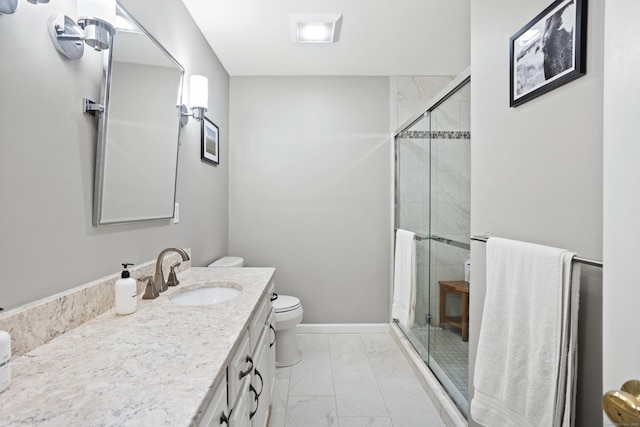 560 Silver Sands Rd Unit 902, East Haven, CT 06512 - full bath featuring marble look tiles, toilet, vanity, and a stall shower
