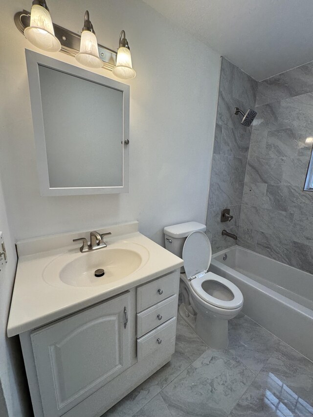 103 Kohanza St Unit E, Danbury, CT 06811 - full bathroom featuring vanity, toilet, and washtub / shower combination