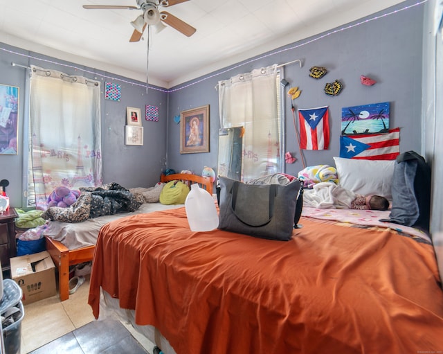 4 Granite St, Waterbury, CT 06706 - tiled bedroom with ceiling fan