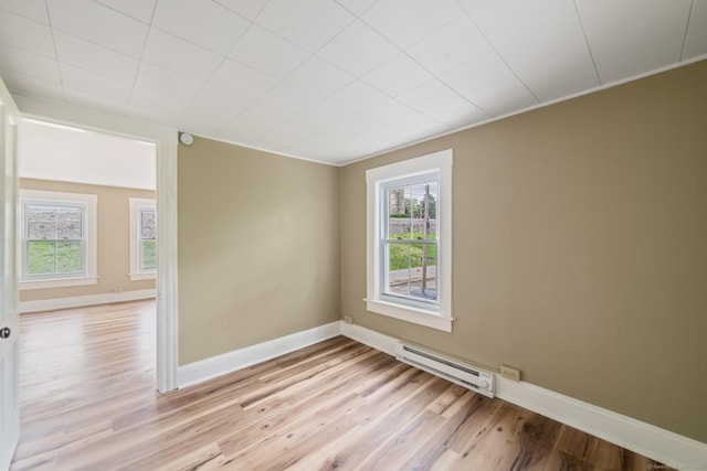 253 N Main St, Norwich, CT 06360 - unfurnished room with a baseboard radiator, light wood-style floors, and baseboards