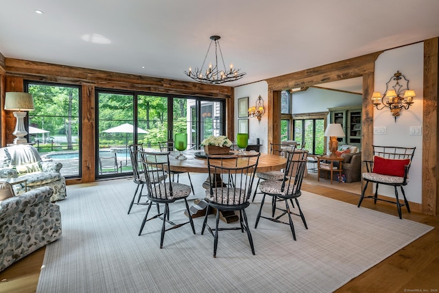8 Heritage Island Rd, New Fairfield, CT 06812 - dining room with a chandelier, light wood-type flooring, and recessed lighting