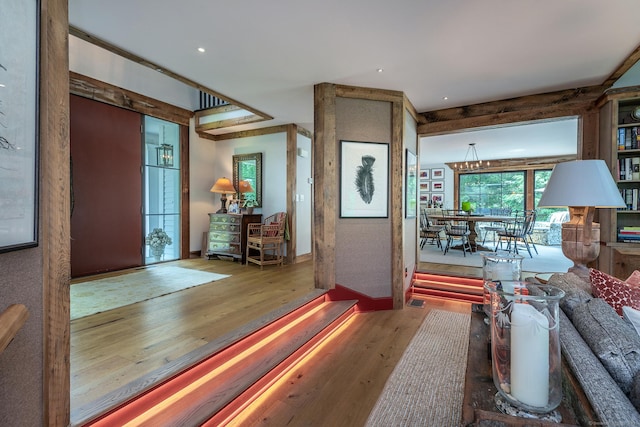 8 Heritage Island Rd, New Fairfield, CT 06812 - living room featuring wood finished floors, baseboards, and recessed lighting