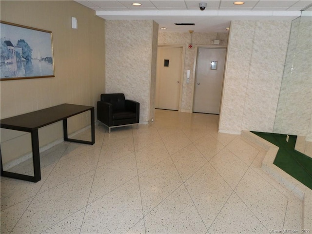 125 Prospect St Unit 3C, Stamford, CT 06901 - common area with recessed lighting, a surveillance system, and a drop ceiling