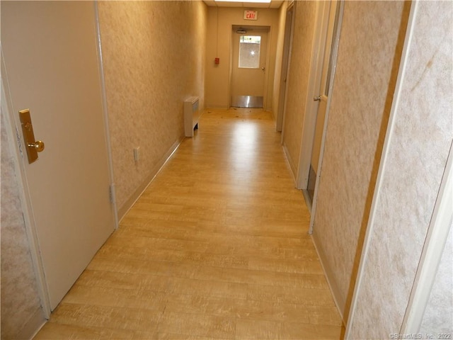 125 Prospect St Unit 3C, Stamford, CT 06901 - hall with light wood-type flooring and radiator