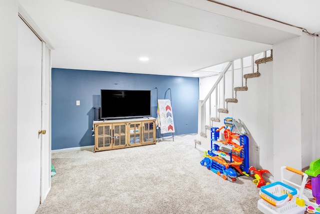 239 Bellevue Ave, West Haven, CT 06516 - recreation room with carpet flooring and baseboards