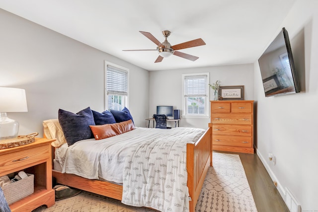 239 Bellevue Ave, West Haven, CT 06516 - bedroom featuring wood finished floors, baseboards, and ceiling fan