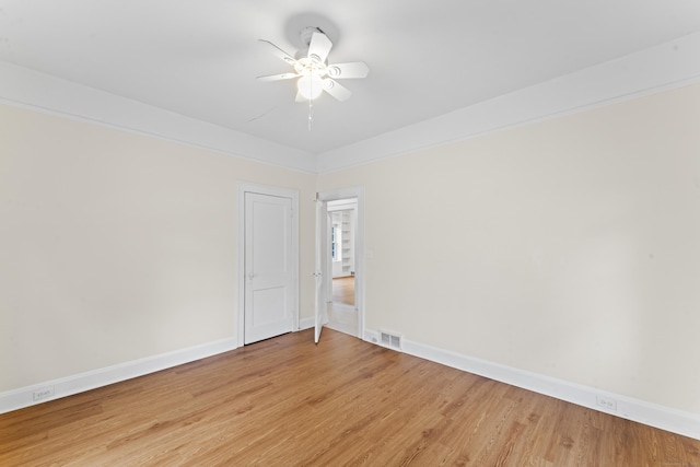 18 Glover Ave, Newtown, CT 06470 - empty room with light wood-style flooring and a ceiling fan