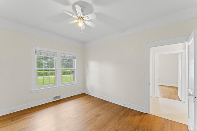 18 Glover Ave, Newtown, CT 06470 - empty room featuring light wood-type flooring, a ceiling fan, and crown molding