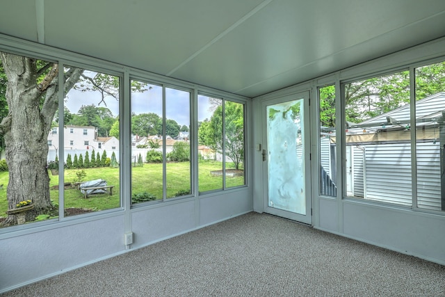 view of unfurnished sunroom