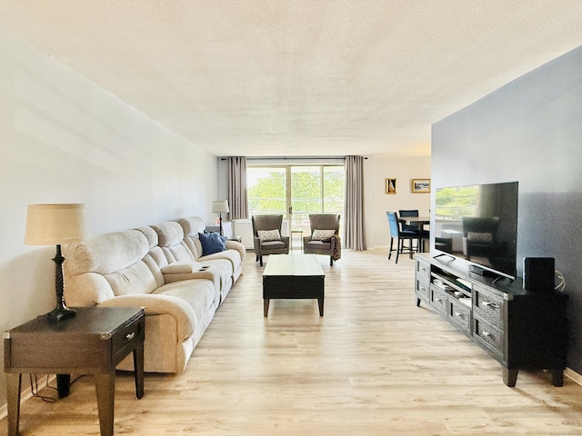 1 Strawberry Hill Ct Apt 1A, Stamford, CT 06902 - living room with light wood-style flooring and a textured ceiling