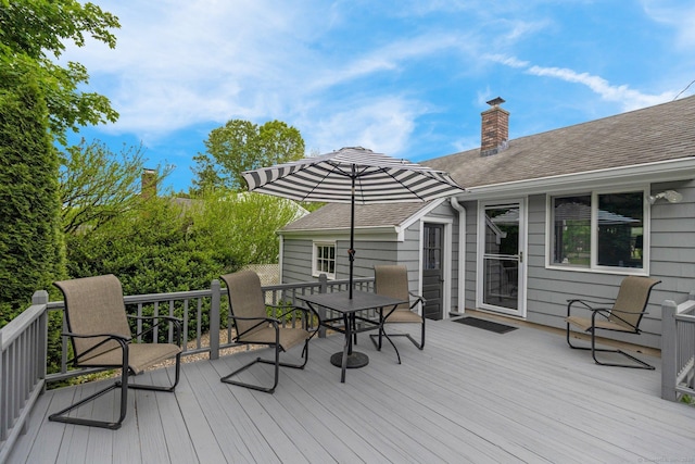 10 Knollwood Rd, Farmington, CT 06032 - wooden terrace featuring outdoor dining area