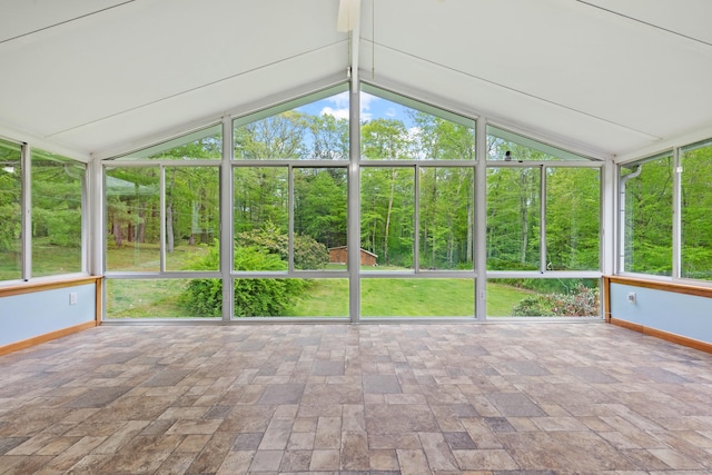 654 Beach Pond Rd, Voluntown, CT 06384 - unfurnished sunroom with lofted ceiling