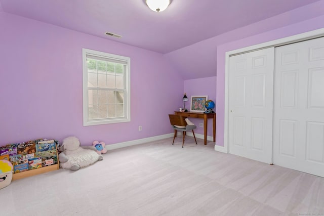 44 Village Ct Unit 44, Wilton, CT 06897 - playroom with carpet floors, lofted ceiling, and baseboards