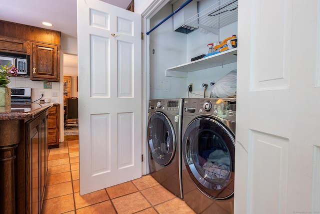 9 Meadowbrook Rd, New Fairfield, CT 06812 - laundry area with separate washer and dryer, recessed lighting, and light tile patterned flooring