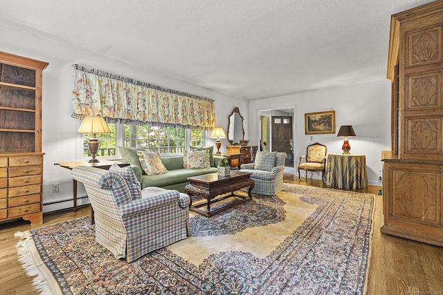 9 Meadowbrook Rd, New Fairfield, CT 06812 - living room featuring a baseboard radiator and wood finished floors