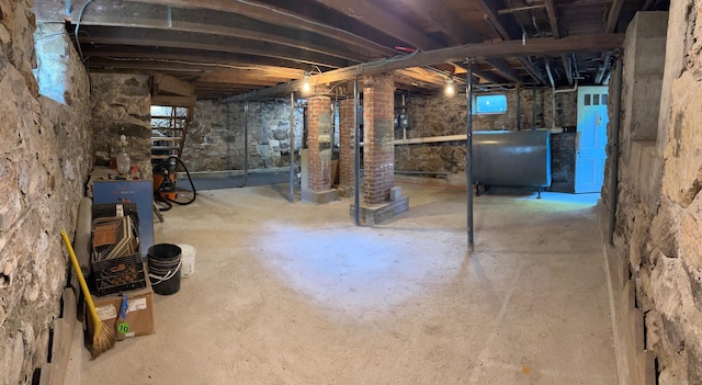 59 Rowan St, Danbury, CT 06810 - unfinished basement featuring oil tank